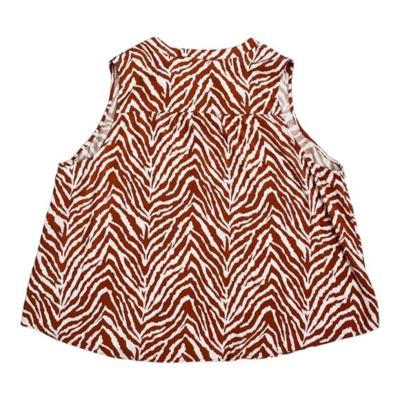Torrid Zebra Print Harper Rayon Slub Pullover Sleeveless‎ Top Size 00 Medium - Picture 4 of 13